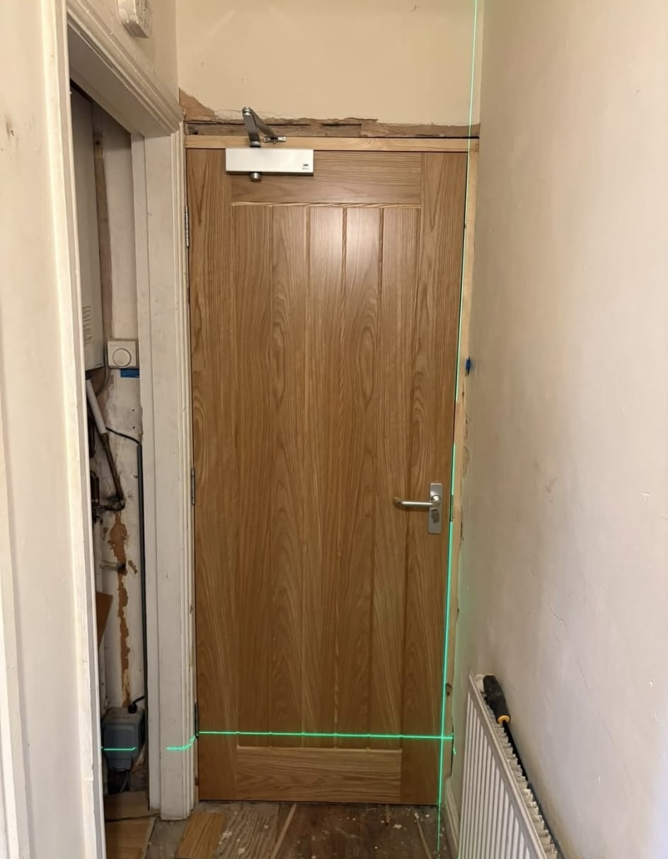 New timber door fitted during a renovation project