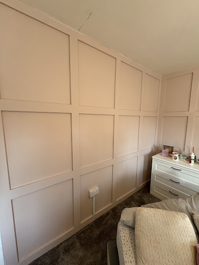 Panelled wall carpentry feature completed by TJ Building Services