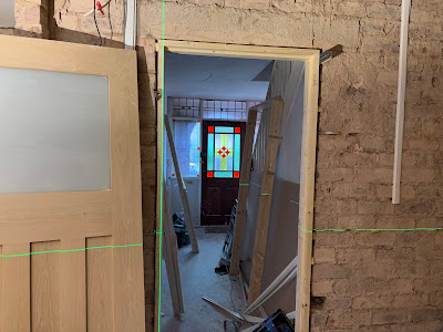 Door lining and internal door carpentry work in progress